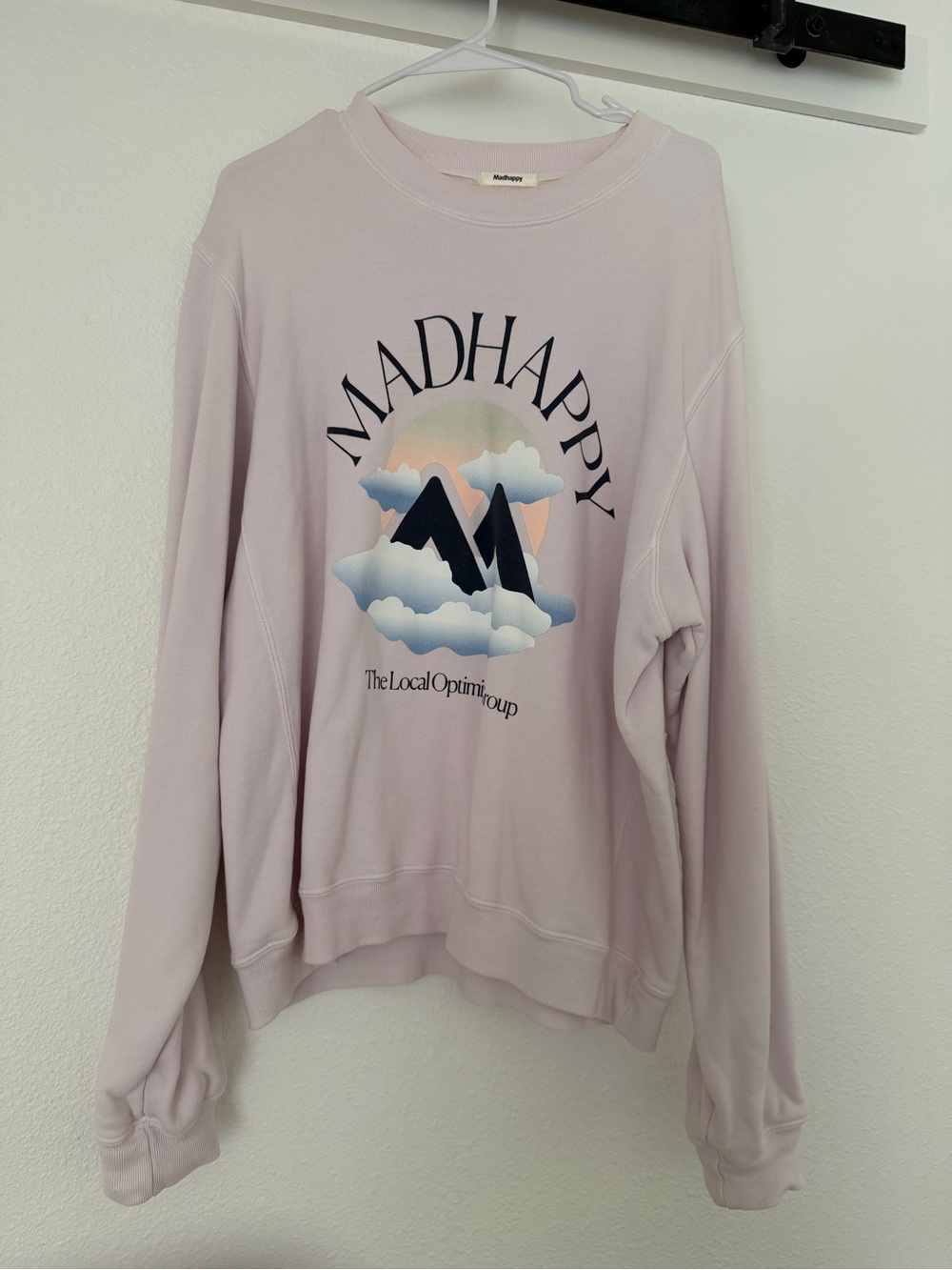 Madhappy Lilac Crewneck Sweatshirt with Mountain Graphic